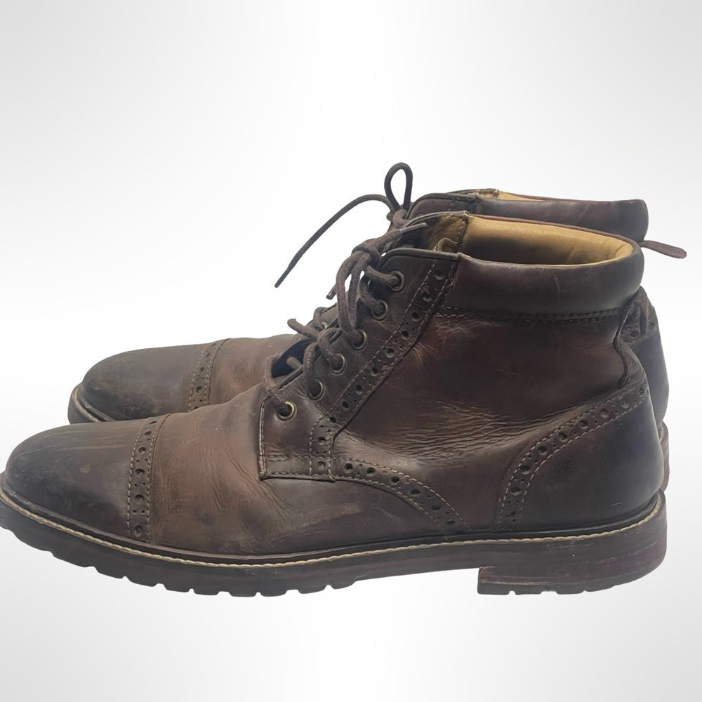 Florsheim Dark Brown Lace-Up Boots in size 9 - Picture 4 of 7